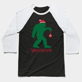 Believe Bigfoot Santa Claus funny Bigfoot lover Christmas gift Baseball T-Shirt